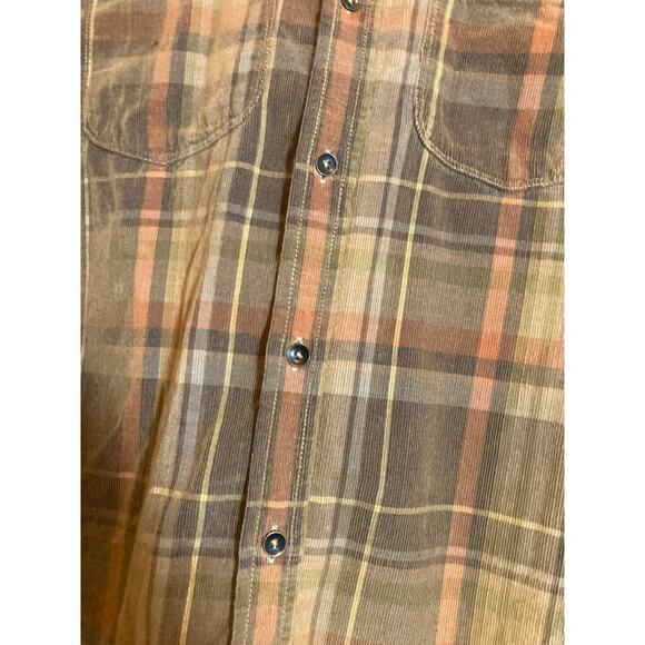 Prana Flannel Top Womens Small Light Brown Plaid Button Up Long Sleeve Shacket - Picture 2 of 12